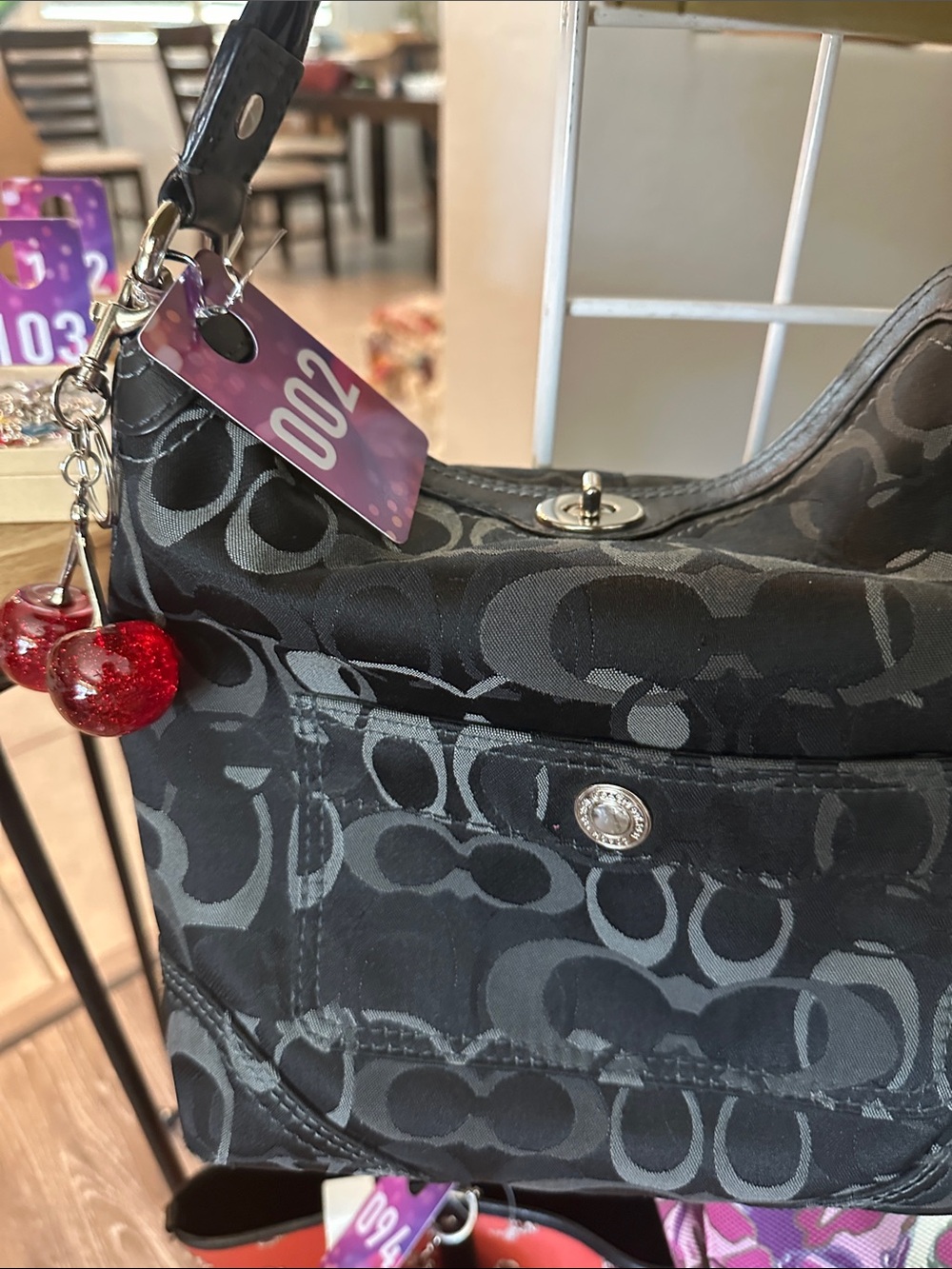 Coach Chelsey Optic 2007 Black and Gray Signature Hobo Bag - Picture 6 of 12